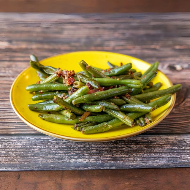 Green Beans With Bacon Bits.